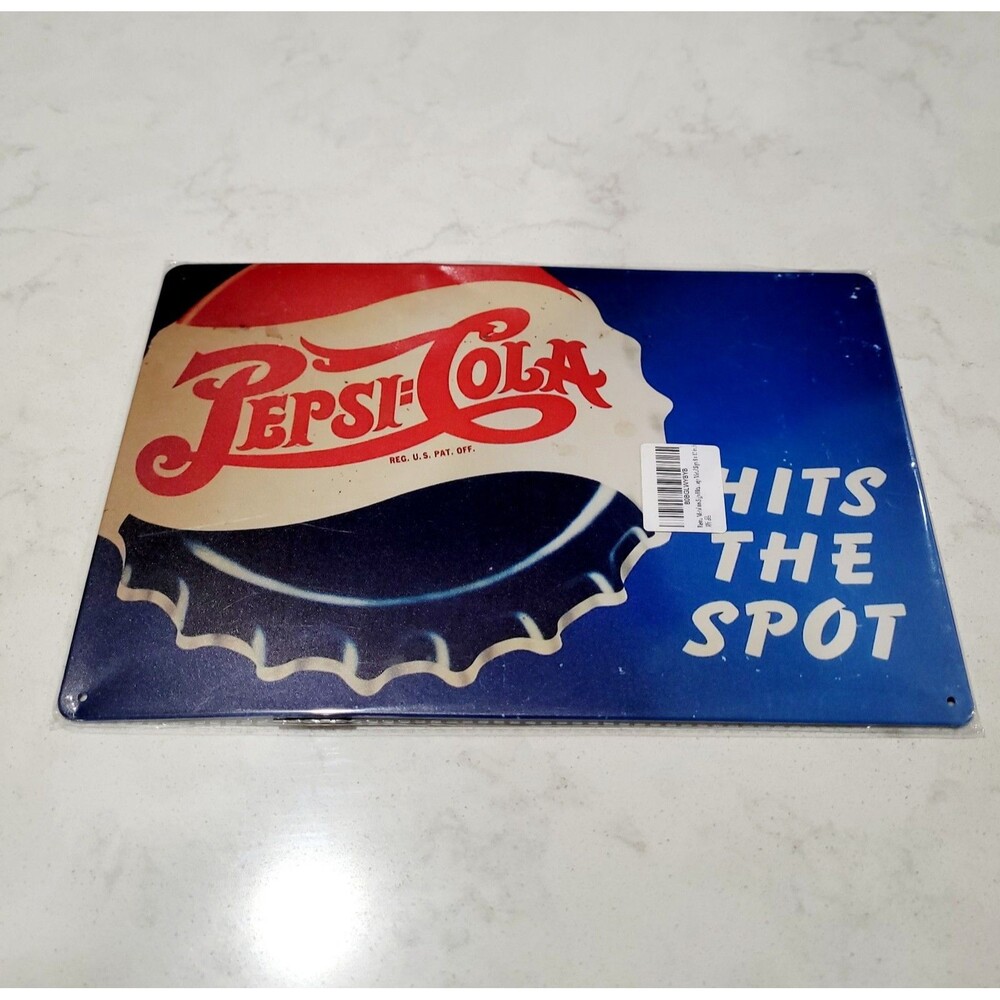 Pepsi-Cola Hits The Spot 12x8 Metal Tin Sign Rustic Retro Drink Ad NEW Repro